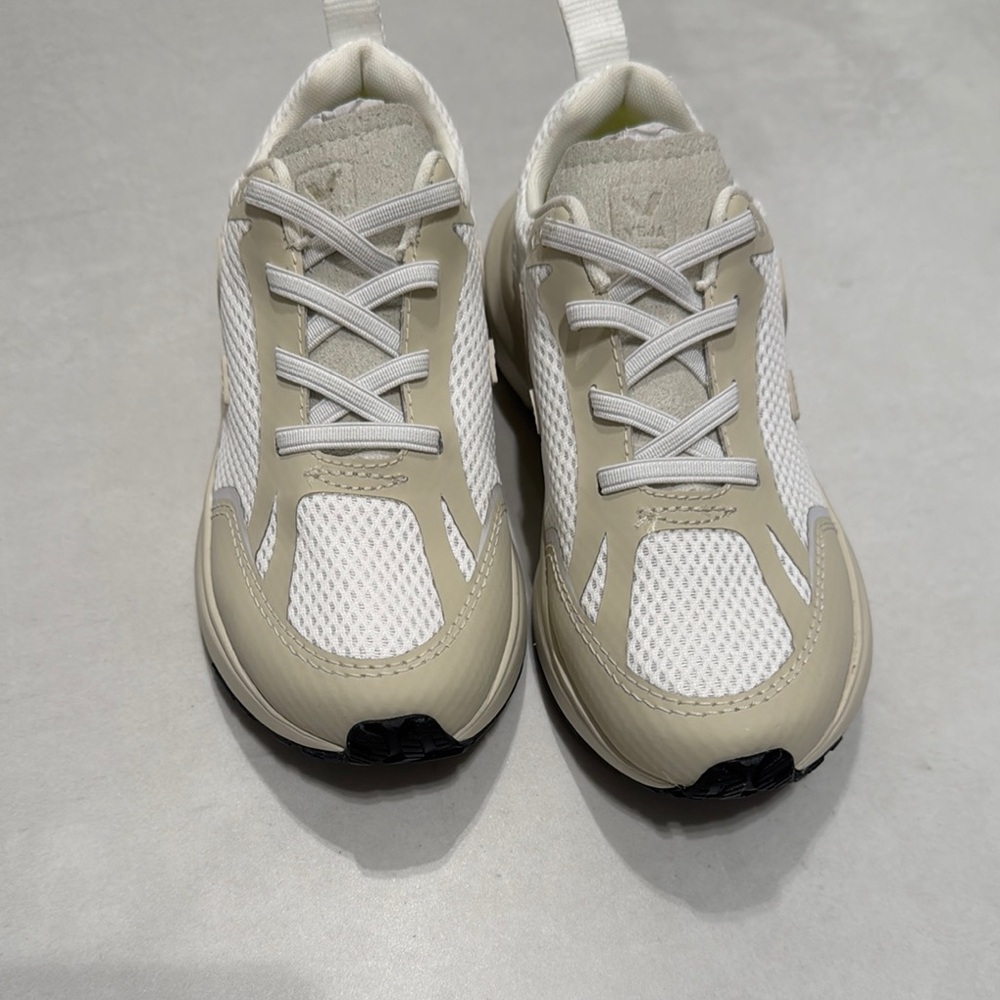 Veja Stylish White and Beige Sneakers